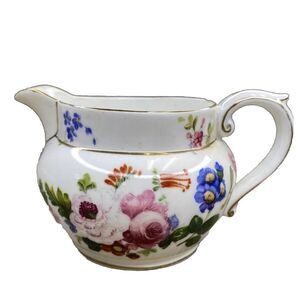 Vintage Grosvenor Ye Old English Creamer Floral Jackson Gosling England Gold‎